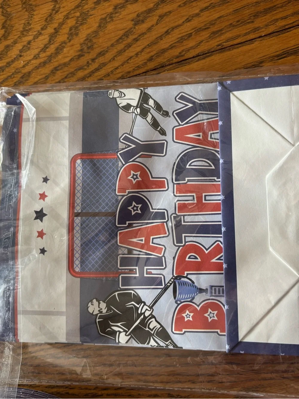 4th Birthday Hockey Party Plates - Red, Blue